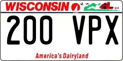 WI license plate 200VPX
