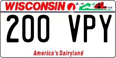 WI license plate 200VPY