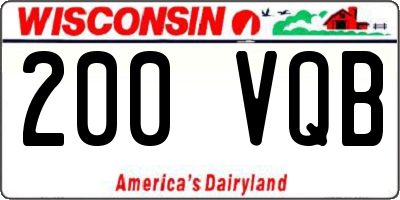 WI license plate 200VQB