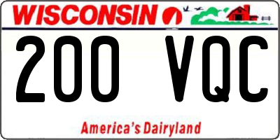 WI license plate 200VQC