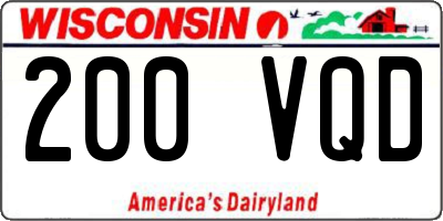 WI license plate 200VQD