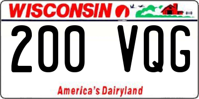 WI license plate 200VQG