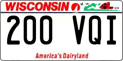 WI license plate 200VQI