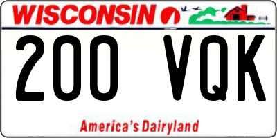 WI license plate 200VQK