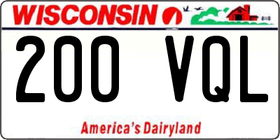 WI license plate 200VQL