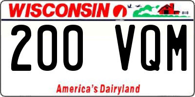WI license plate 200VQM