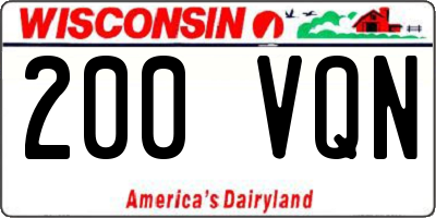 WI license plate 200VQN