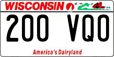 WI license plate 200VQO