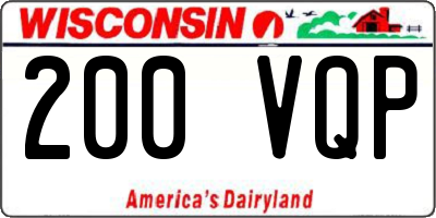 WI license plate 200VQP