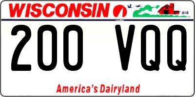 WI license plate 200VQQ