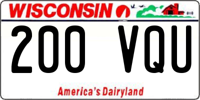 WI license plate 200VQU