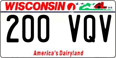 WI license plate 200VQV