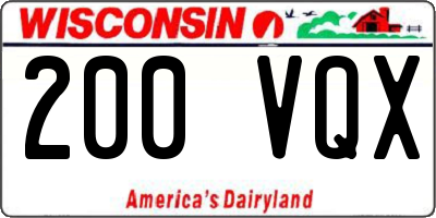 WI license plate 200VQX
