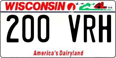 WI license plate 200VRH