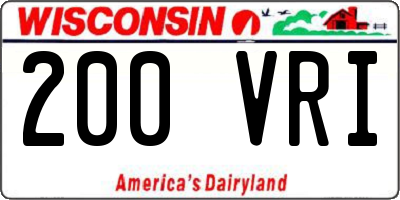 WI license plate 200VRI