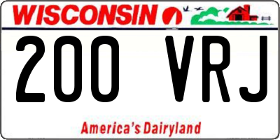 WI license plate 200VRJ
