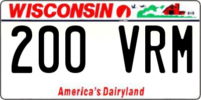 WI license plate 200VRM