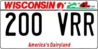 WI license plate 200VRR