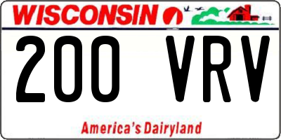 WI license plate 200VRV