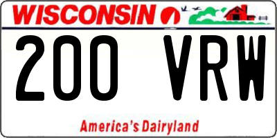 WI license plate 200VRW