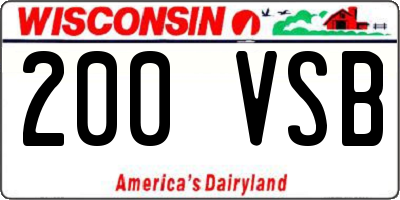 WI license plate 200VSB