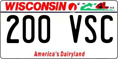 WI license plate 200VSC