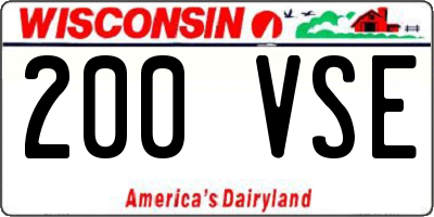 WI license plate 200VSE