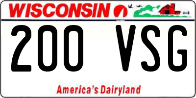 WI license plate 200VSG