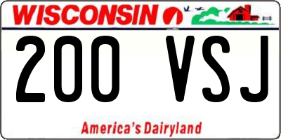 WI license plate 200VSJ