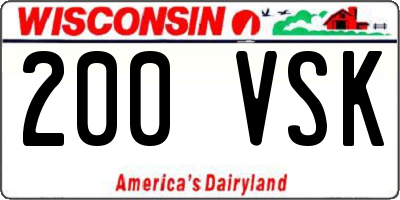 WI license plate 200VSK