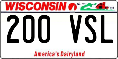 WI license plate 200VSL