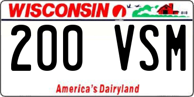 WI license plate 200VSM