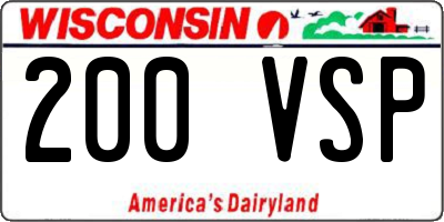 WI license plate 200VSP