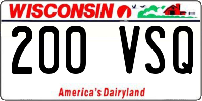 WI license plate 200VSQ