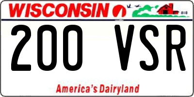 WI license plate 200VSR