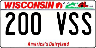 WI license plate 200VSS