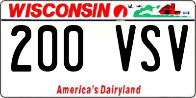WI license plate 200VSV