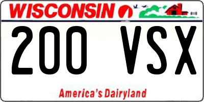 WI license plate 200VSX