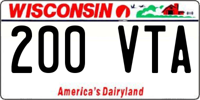 WI license plate 200VTA