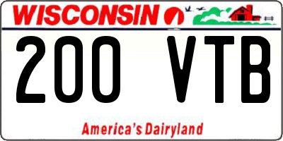 WI license plate 200VTB