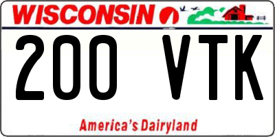WI license plate 200VTK