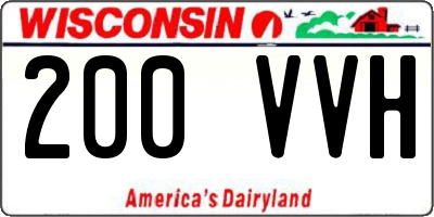 WI license plate 200VVH