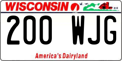 WI license plate 200WJG