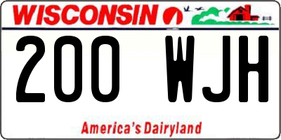 WI license plate 200WJH