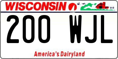 WI license plate 200WJL