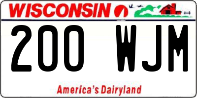 WI license plate 200WJM