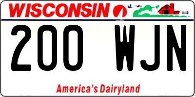 WI license plate 200WJN