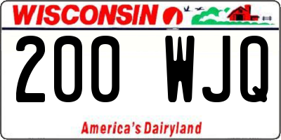 WI license plate 200WJQ