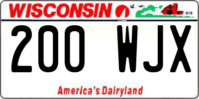 WI license plate 200WJX