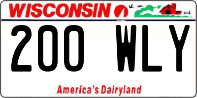 WI license plate 200WLY